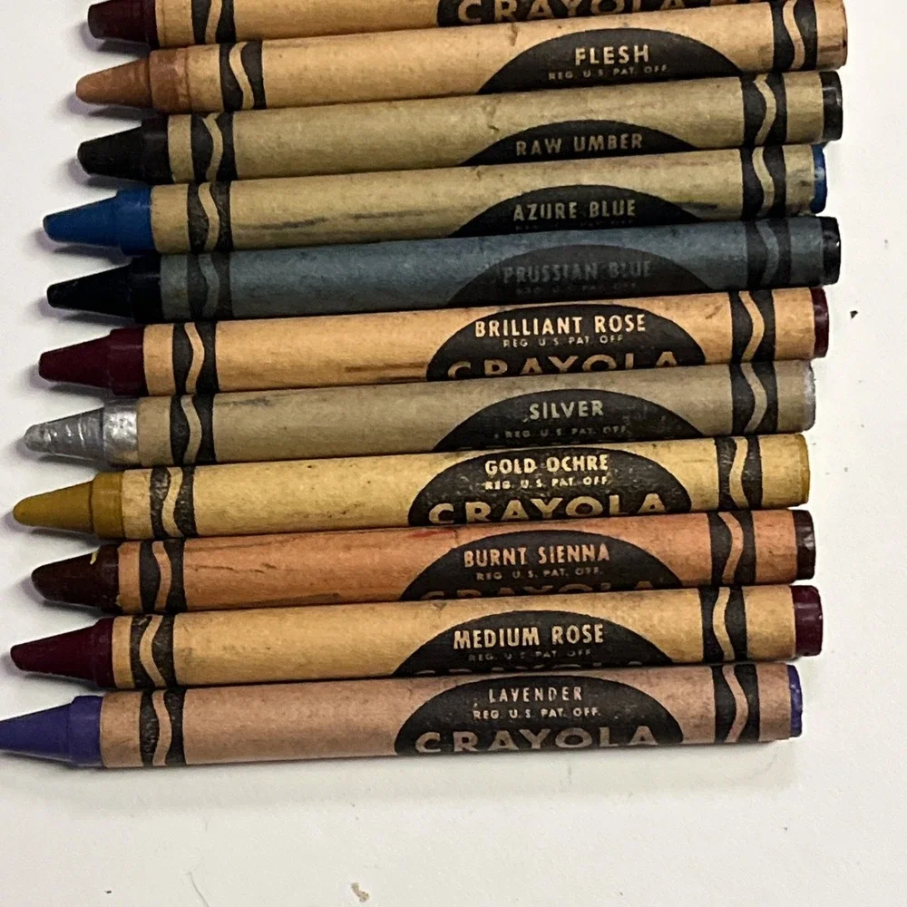 VTG Crayola Rubens No 48 Prewar Box Rare Retired Colors Prussian Blue Flesh Etc